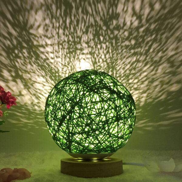 Amazon Hot Selling Creative Linen Table Lamp Novel and Unique LED Intelligent USB7 Color RGB16 Color Remote Control Rattan Ball Lamp - Image 10