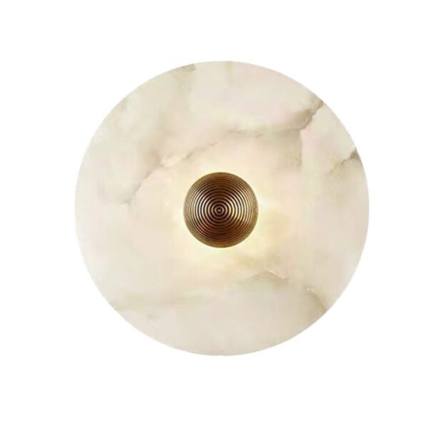 Minimalistic Round Modern Warm Light Marble Wall Lamp - Image 2