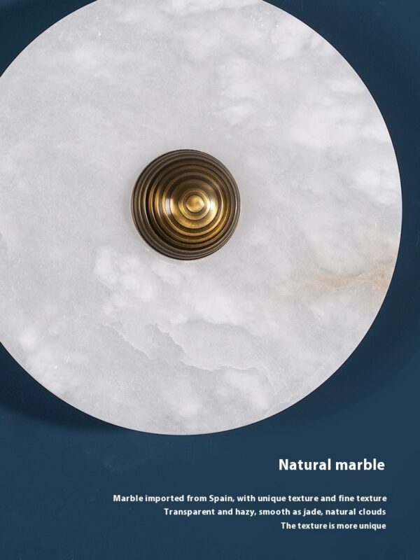 Minimalistic Round Modern Warm Light Marble Wall Lamp - Image 3