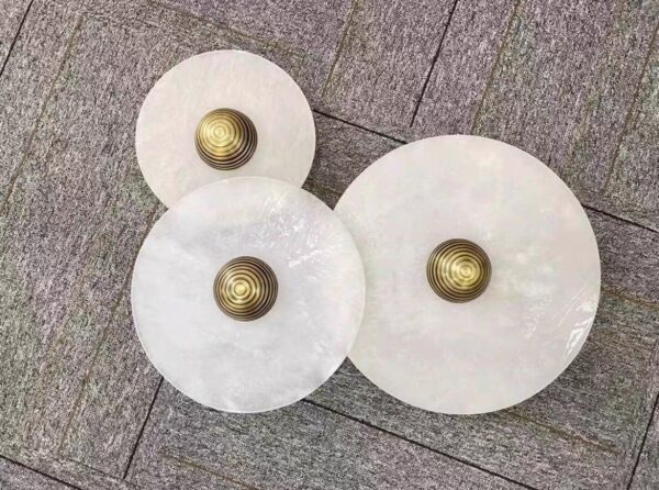 Minimalistic Round Modern Warm Light Marble Wall Lamp - Image 4