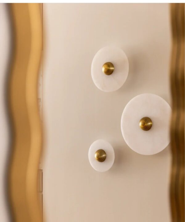 Minimalistic Round Modern Warm Light Marble Wall Lamp - Image 5